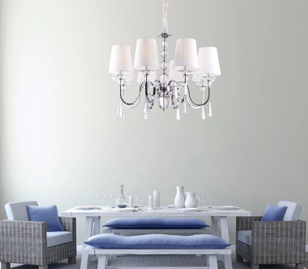 Salonowa lampa wisząca CHARLOTTE P0110 Maxlight metal tkanina chrom