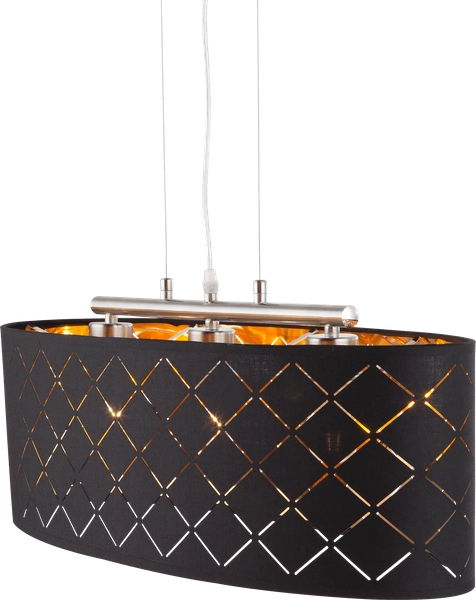 Owalna lampa wisząca Clarke 15229H2 nad stół czarna złota