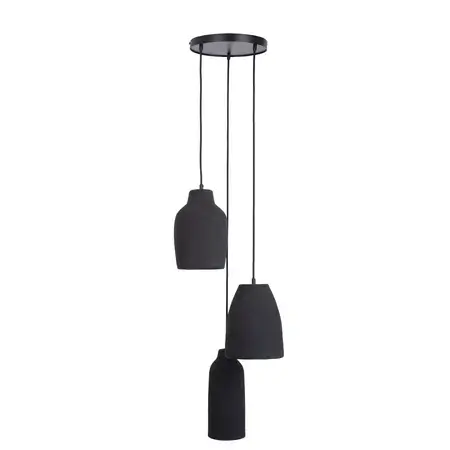 Ceramiczna lampa wisząca Nora 41376 potrójna do salonu czarna