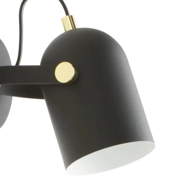 Metalowy kinkiet minimalistyczny Aries z regulacją czarny