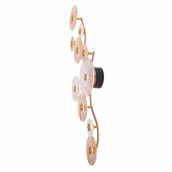 Ścienna lampa szklana Allure W0354 4,3W 3000K monety talerze bursztynowe
