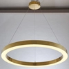 LAMPA wisząca SLIM/000083/3000/G MDECO okrągła OPRAWA ring ZWIS LED 57W 3000K metalowy złoty