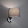 Tkaninowa lampa ścienna HOTEL MOOD 11788 z włącznikiem chrom szara