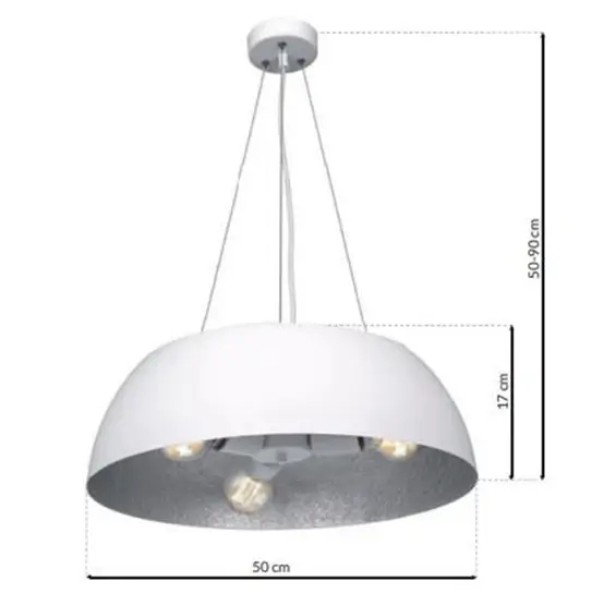 Lampa wisząca MORGAN MLP4477 Milagro salonowa OPRAWA okrągła biała srebrna