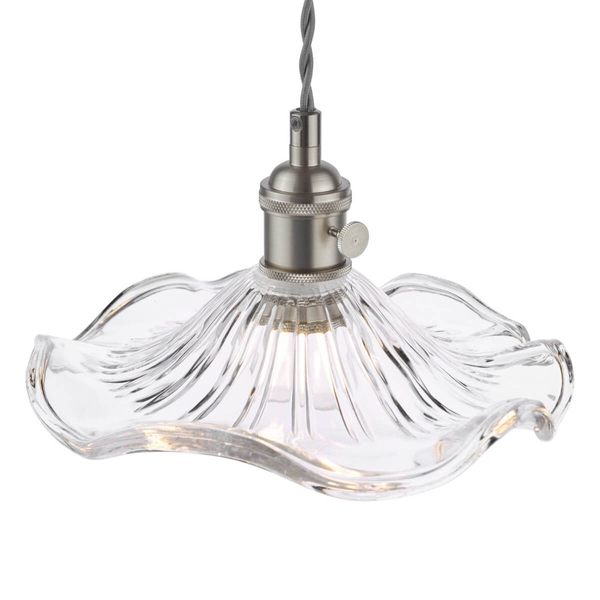Szklana lampa wisząca Hadano HAD0161-12 do salonu chrom przezroczysty
