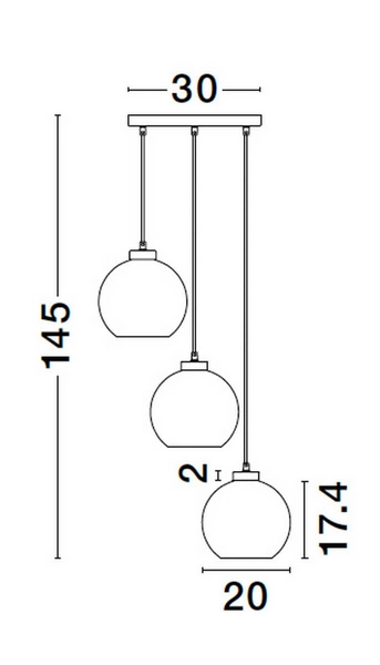 Jadalniana lampa wisząca Repos kaskada czarna przydymiona