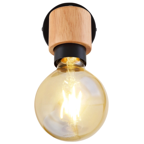 Regulowana LAMPA ścienna JORNA 54031-1 Globo metalowa OPRAWA kinkiet reflektorek czarny drewno