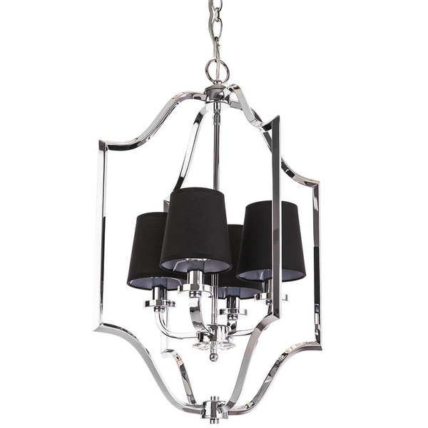 Abażurowa LAMPA wisząca NEW YORK P04380BK Cosmolight metalowy zwis nowoczesny na łańcuchu czarny