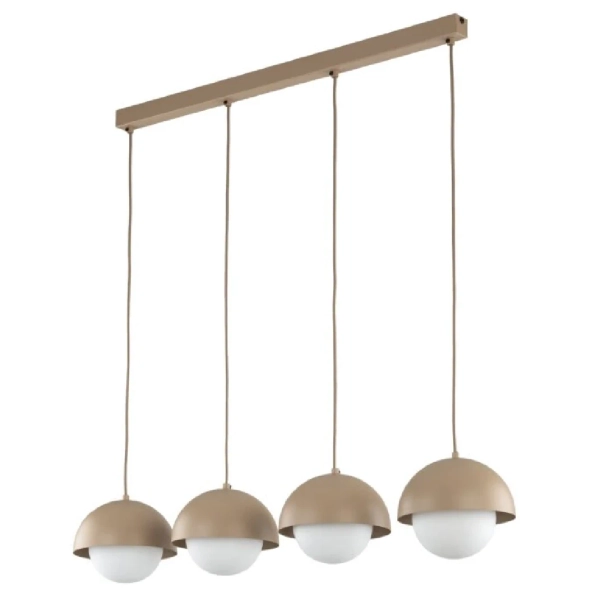 Okrągła lampa wisząca Bono Sabia 10965 do gabinetu beżowa biała