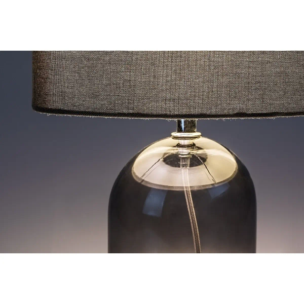 Designerska lampa na stolik Luxin 74047 na kablu szklana szary