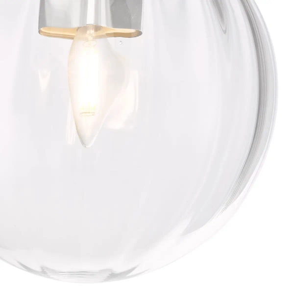 Minimalistyczny plafon Kavi KAV0150 szklany kula IP44 chrom