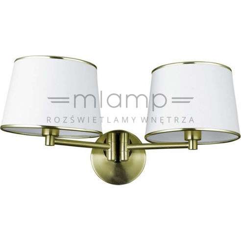Kinkiet lampa ścienna IBIS 22-00890 metalowa abażurowa klasyczna biała