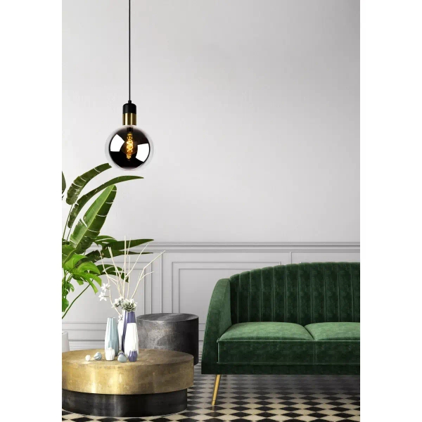Wisząca lampa szklana Julius 34438/20/65 Lucide okrągła czarna złota