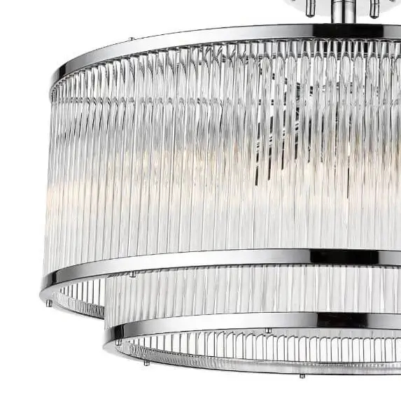 Okrągła lampa sufitowa Sergio okrągły plafon szklany chrom