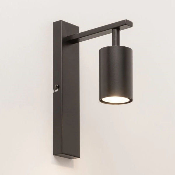 Kinkiet z reflektorem Vendo 33698 Sigma tuba metalowy czarny