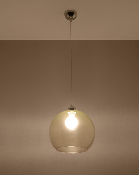 Szklana LAMPA wisząca SL.0249 OPRAWA zwis kula szampańska