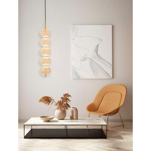 Lampa wisząca TIPUANI LE44624 LED 30W 3000K bombki złota przezroczysta