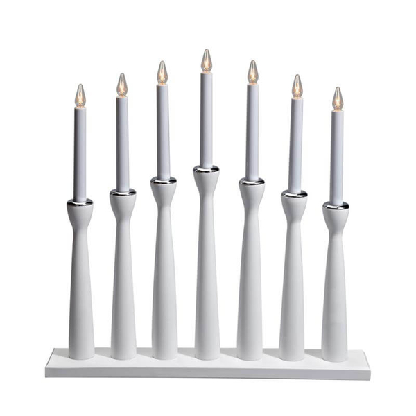 7-płomienna lampa świecznikowa Maseskar candle biała
