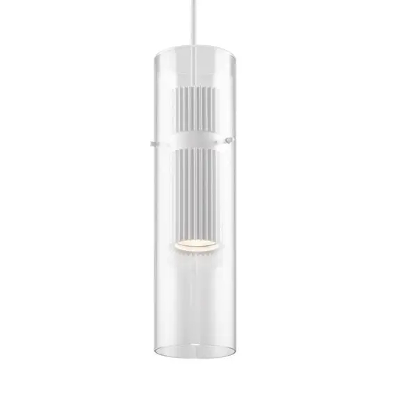Szklana wisząca lampa tubka Dynamics MOD326PL-01W biała