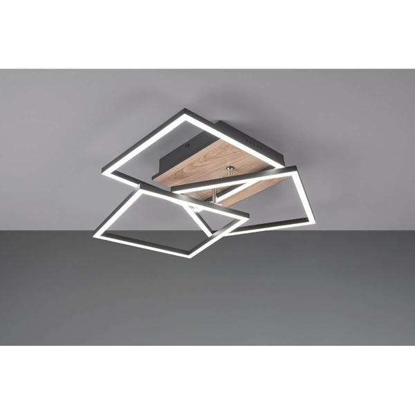 Kwadratowa lampa sufitowa CHOROS DL135-62883 LED 27W 2700 - 6000K drewniany