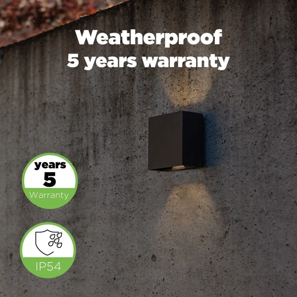 Kinkiet LAMPA ścienna GEMINI BEAMS 5104003012 Lutec kwadratowa OPRAWA elewacyjna LED 10W 3000K metalowa IP54 czarna