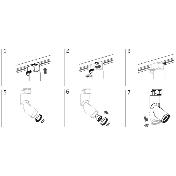 Regulowana lampa do szynoprzewodów Profile Mike 7662 Nowodvorski tuba biała