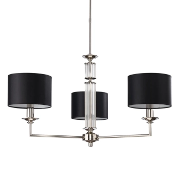 Lampa wisząca potrójna Artu ART-ZW-3 (N) do sypialni nikiel czarna
