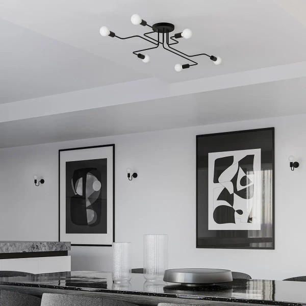 Loftowa lampa sufitowa VECTOR SL.1448 do salonu czarna