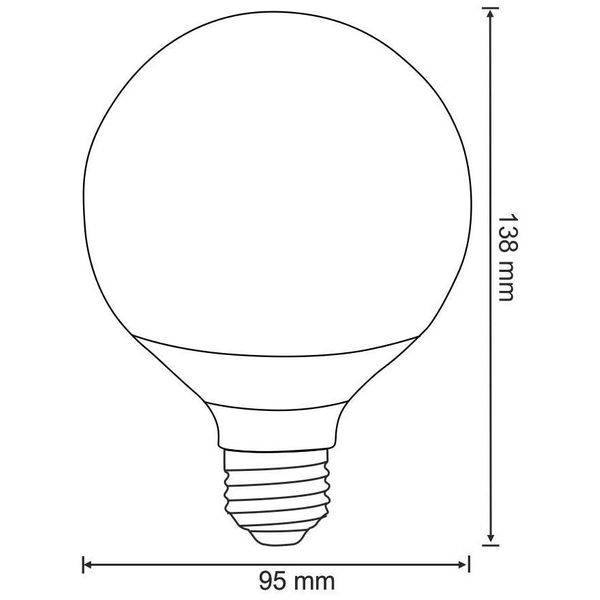 Żarówka SANICO 305633 Polux E27 G95 LED 14W 3000K 1250 lm 230V kulka biała ciepła