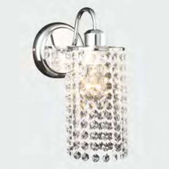 Glamour LAMPA ścienna BRIGHT STAR LP-812/1W Light Prestige kryształowa OPRAWA kinkiet tuba chrom przezroczysta