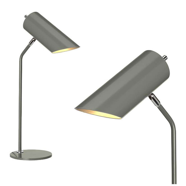 LAMPA stołowa QUINTO QUINTO-TL-GPN Elstead metalowa LAMPKA stojąca tuba na biurko szara polerowany nikiel