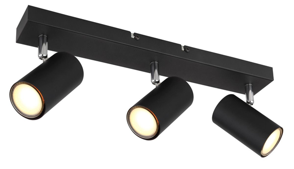 Przysufitowa lampa Robby 57911-3B z regulacją czarna chrom