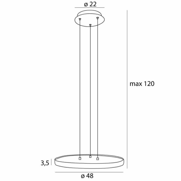 Wisząca lampa Vik P0556 LED 40W 3000K okrąg nad stół czarna