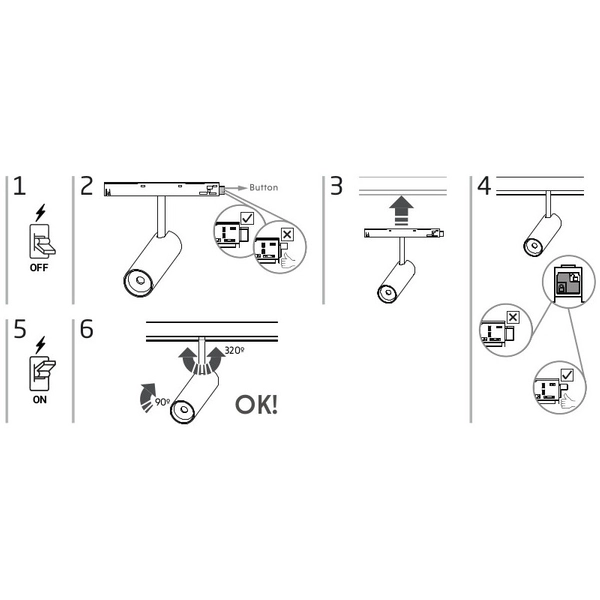Spot do szynoprzewodu magnetycznego 1-fazowego 10656 Nowodvorski LED 9W 4000K tuba