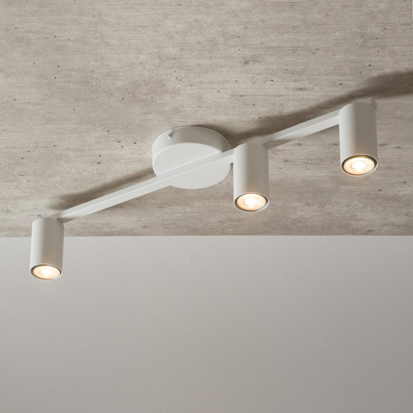 3-punktowa lampa sufitowa Sky tuby na pręcie metalowe