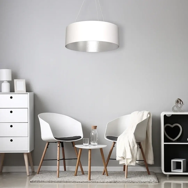 Lampa wisząca ROBIN MLP4482 Milagro zwisowa okrągła biała srebrna