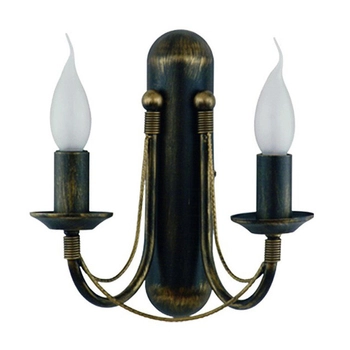 2-płomienny kinkiet czarny ARES 203 ścienna lampa do sypialni