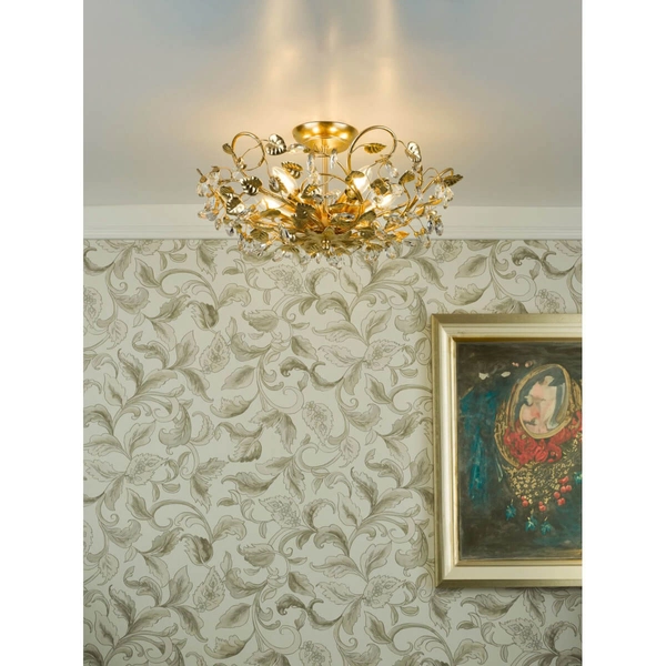 Sufitowa lampa Audley AUD5435-EH Dar Lighting glamour kryształy liście złota