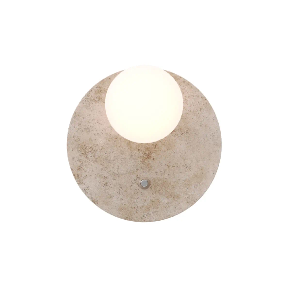 Naturalny kinkiet ścienny Lando W0426 opalowa kula kamienny
