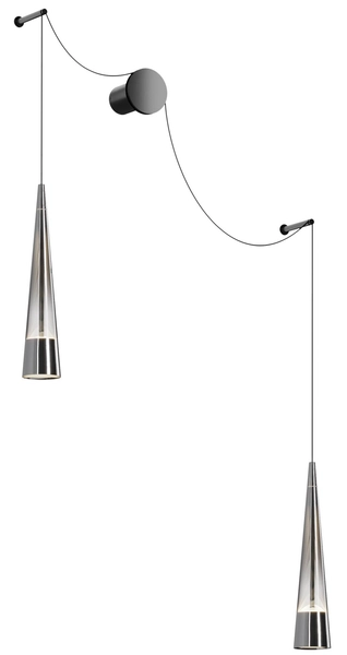 Podwójny kinkiet wiszący Sintesi P090WL-L24CH3K LED 24W regulowany chrom