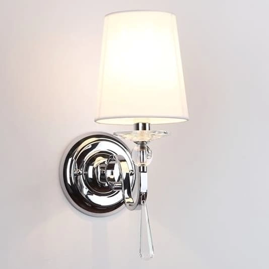 Eklektyczny kinkiet jadalniany CHARLOTTE W0067 Maxlight metal tkanina chrom