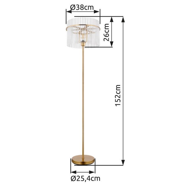 Podłogowa lampa do salonu GORLEY 15698SM glamour złota