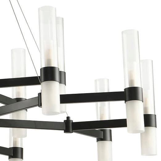 Żyrandol wielopunktowy tuby Candela DN1505-15 black Step szklany czarny