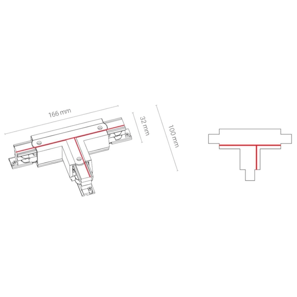 T-ŁĄCZNIK szynoprzewodu uziemienie wewnętrzne - lewe 8236 Nowodvorski do 3-fazowej szyny natynkowej 230V biały