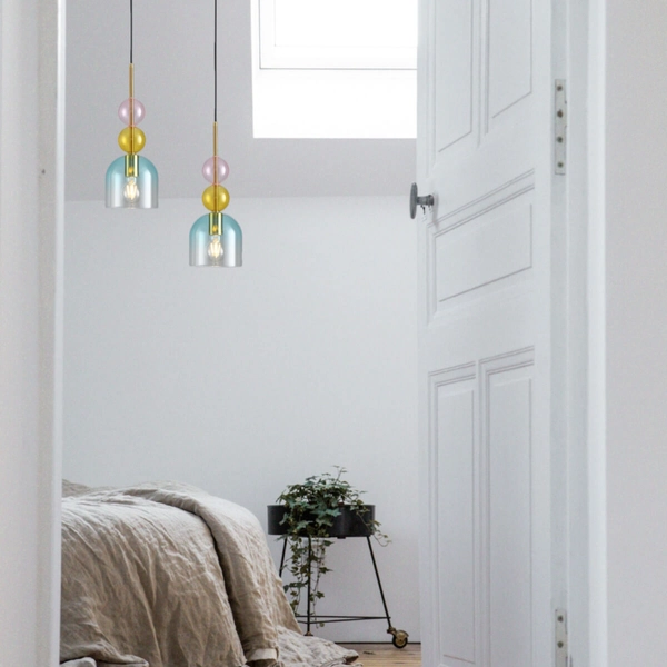 Jadalniana lampa wisząca PASTELLO ST-DN345A szklana wielokolorowa