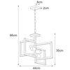 LAMPA wisząca Lavaya K-4036 Kaja metalowa OPRAWA kwadraty ZWIS na łańcuchu ramki frame czarne