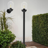 Zewnętrzna lampa ścienna SLP8204 szklany kinkiet do ogrodu czarny