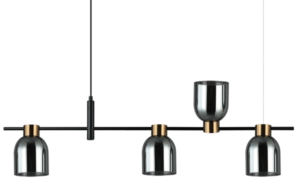 Lampa wisząca Servio PND-66892-4-BK-SG z kloszami czarna