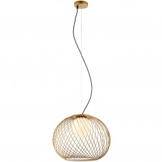 LAMPA wisząca CLARISA MDM-3842-1 GD Italux metalowa OPRAWA druciana ZWIS klatka ball złota