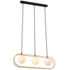 Modernistyczna LAMPA wisząca GROSETTA PND-53423-3-GD Italux owalny zwis do sypialni złoty biały